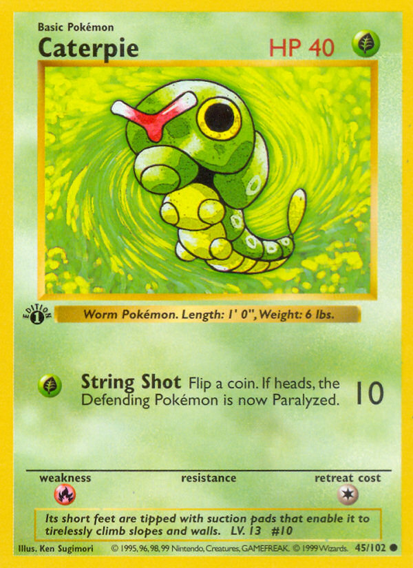 Caterpie (45/102) (Shadowless) [Base Set 1st Edition] | Tabernacle Games