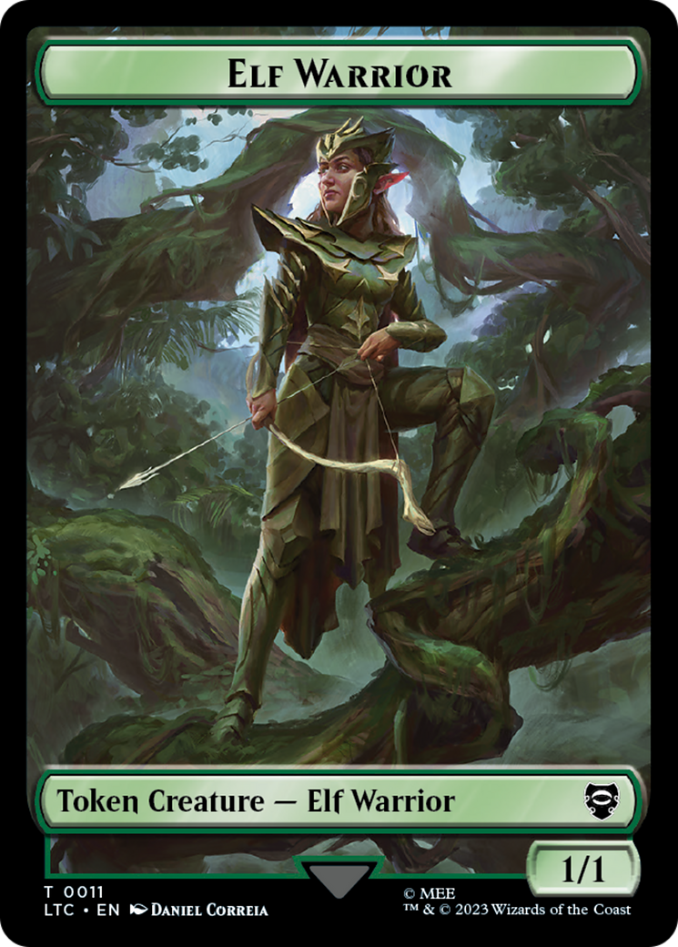 Elf Warrior // Treasure Double Sided Token [The Lord of the Rings: Tales of Middle-Earth Commander Tokens] | Tabernacle Games