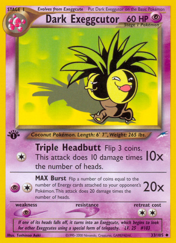 Dark Exeggutor (33/105) [Neo Destiny 1st Edition] | Tabernacle Games