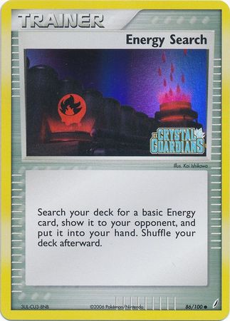 Energy Search (86/100) (Stamped) [EX: Crystal Guardians] | Tabernacle Games
