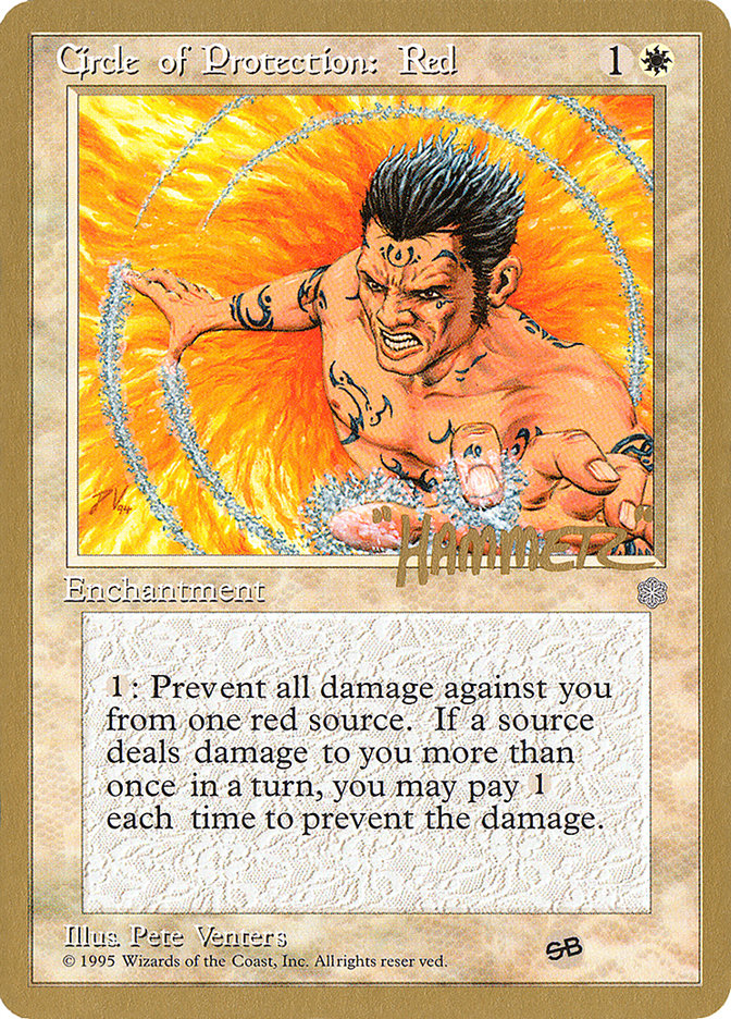 Circle of Protection: Red (Shawn "Hammer" Regnier) (SB) [Pro Tour Collector Set] | Tabernacle Games