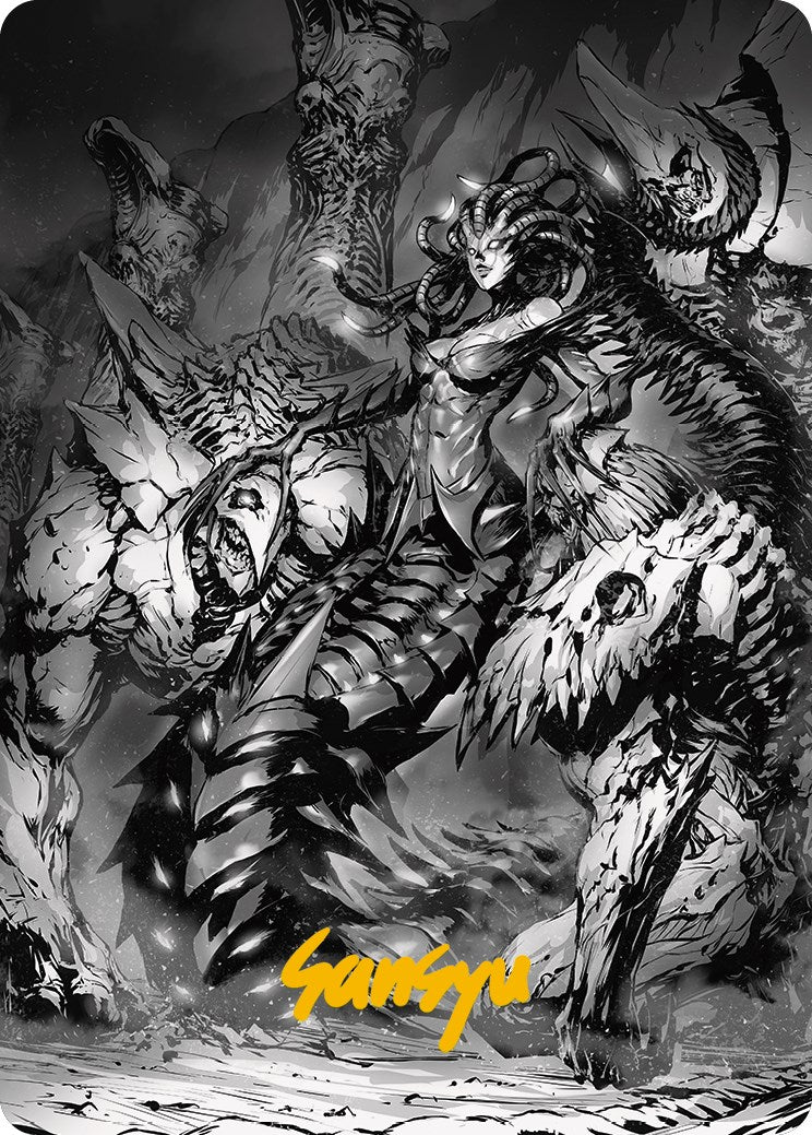 Vraska, Betrayal's Sting Art Card (Gold-Stamped Signature) [Phyrexia: All Will Be One Art Series] | Tabernacle Games
