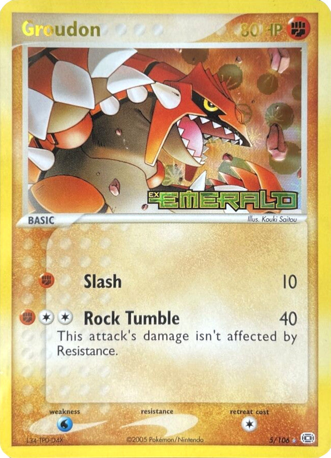 Groudon (5/106) (Stamped) [EX: Emerald] | Tabernacle Games