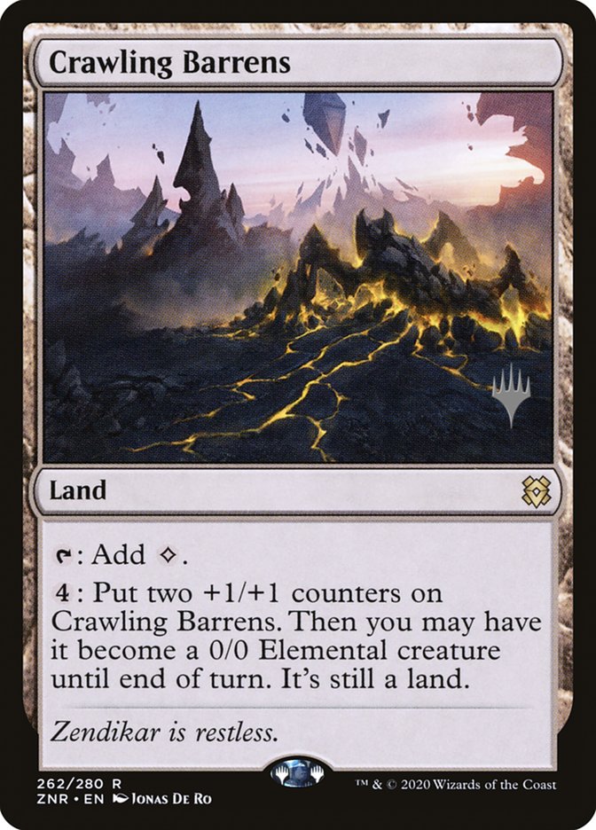 Crawling Barrens (Promo Pack) [Zendikar Rising Promos] | Tabernacle Games