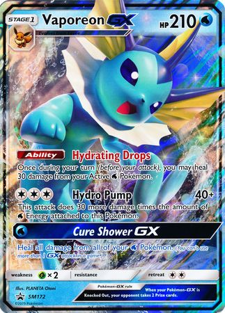 Vaporeon GX (SM172) (Jumbo Card) [Sun & Moon: Black Star Promos] | Tabernacle Games