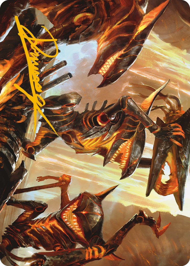 Gleeful Demolition Art Card (Gold-Stamped Signature) [Phyrexia: All Will Be One Art Series] | Tabernacle Games