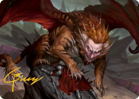 Manticore Art Card (Gold-Stamped Signature) [Dungeons & Dragons: Adventures in the Forgotten Realms Art Series] | Tabernacle Games