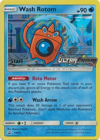 Wash Rotom (SM94) (Staff Prerelease Promo) [Sun & Moon: Black Star Promos] | Tabernacle Games