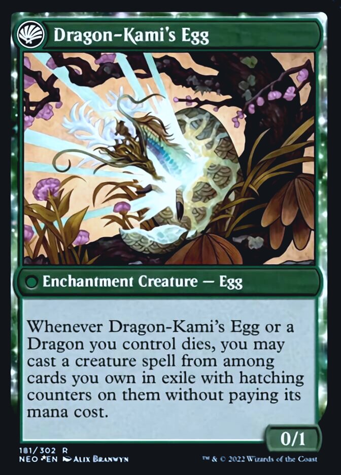 The Dragon-Kami Reborn // Dragon-Kami's Egg [Kamigawa: Neon Dynasty Prerelease Promos] | Tabernacle Games