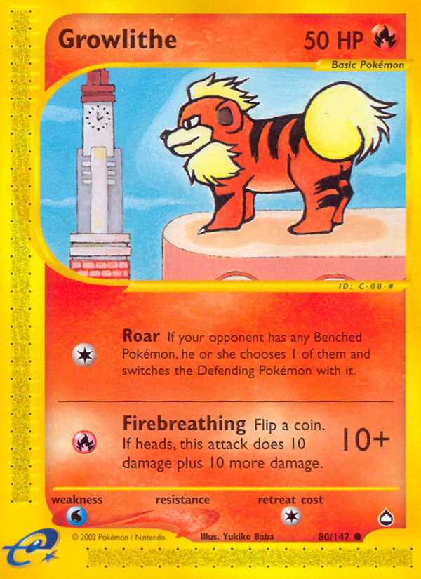 Growlithe (80/147) [Aquapolis] | Tabernacle Games