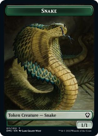 Human // Snake Double-sided Token [Dominaria United Commander Tokens] | Tabernacle Games