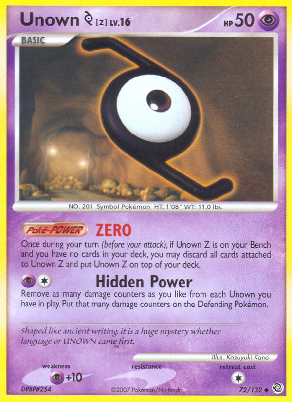 Unown Z (72/132) [Diamond & Pearl: Secret Wonders] | Tabernacle Games