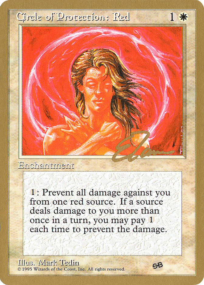 Circle of Protection: Red (Eric Tam) (SB) [Pro Tour Collector Set] | Tabernacle Games