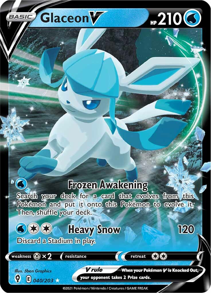 Glaceon V (040/203) [Sword & Shield: Evolving Skies] | Tabernacle Games