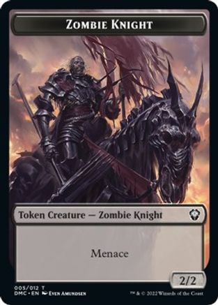 Zombie Knight // Warrior Double-sided Token [Dominaria United Commander Tokens] | Tabernacle Games