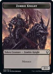 Zombie Knight // Goblin Double-sided Token [Dominaria United Commander Tokens] | Tabernacle Games