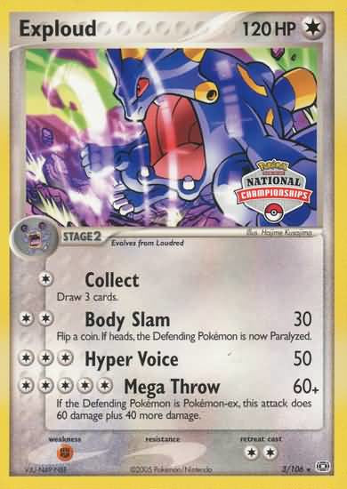Exploud (3/106) (National Championship Promo) [EX: Emerald] | Tabernacle Games