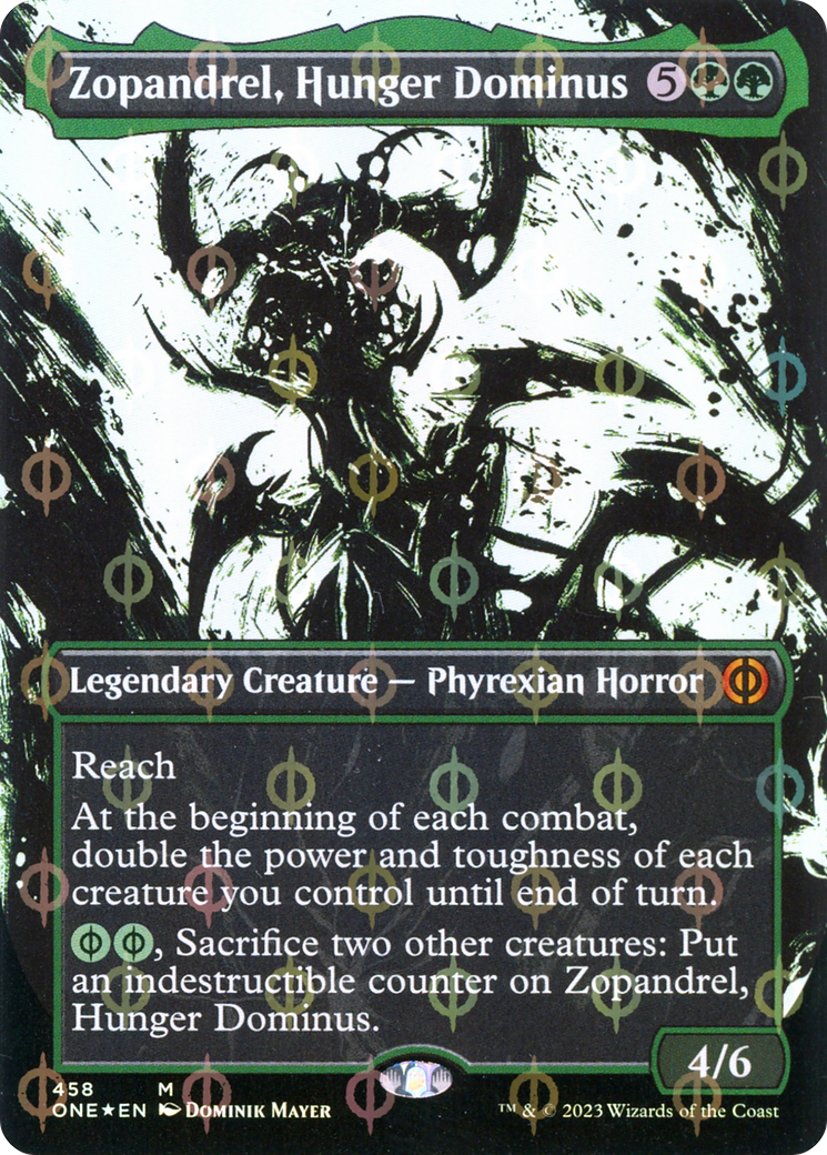 Zopandrel, Hunger Dominus (Borderless Ichor Step-and-Compleat Foil) [Phyrexia: All Will Be One] | Tabernacle Games