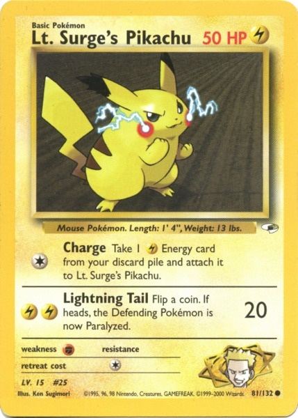 Lt. Surge's Pikachu (81/132) [Gym Heroes Unlimited] | Tabernacle Games