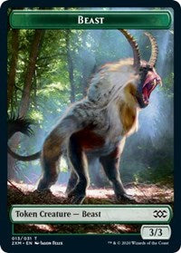 Beast // Treasure Double-sided Token [Double Masters Tokens] | Tabernacle Games