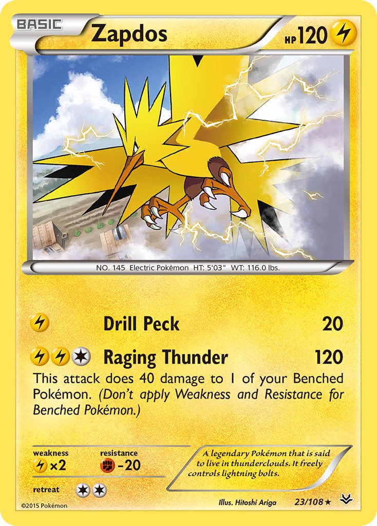 Zapdos(23/108) (Theme Deck Exclusive) [XY: Roaring Skies] | Tabernacle Games