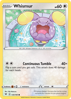 Whismur (135/185) [Sword & Shield: Vivid Voltage] | Tabernacle Games