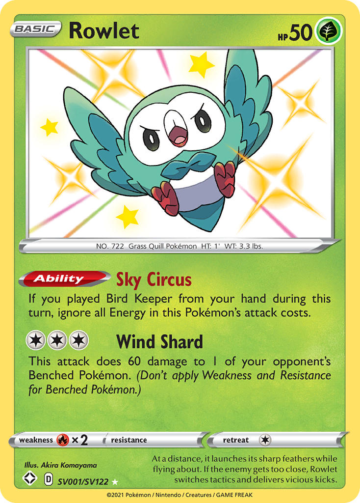 Rowlet (SV001/SV122) [Sword & Shield: Shining Fates] | Tabernacle Games