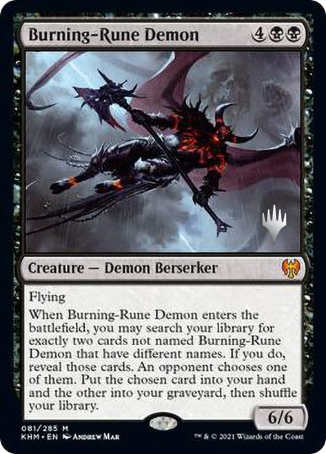 Burning-Rune Demon [Kaldheim Promo Pack] | Tabernacle Games