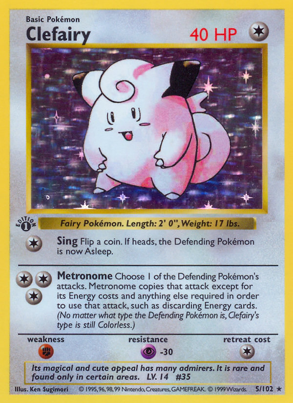Clefairy (5/102) (Shadowless) [Base Set 1st Edition] | Tabernacle Games