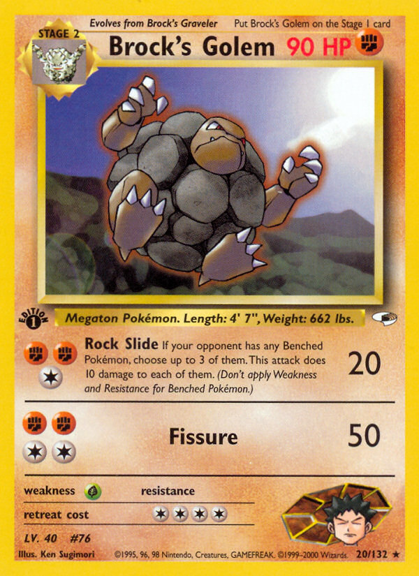 Brock's Golem (20/132) [Gym Heroes 1st Edition] | Tabernacle Games