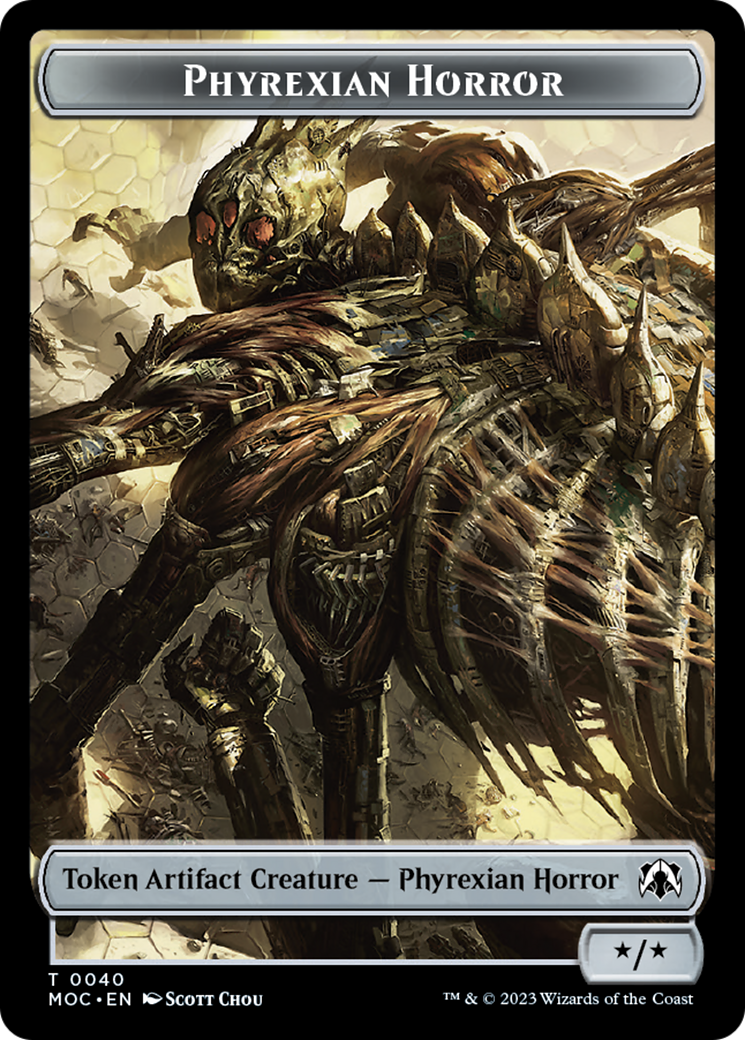 Phyrexian Golem // Phyrexian Horror Double-Sided Token [March of the Machine Commander Tokens] | Tabernacle Games