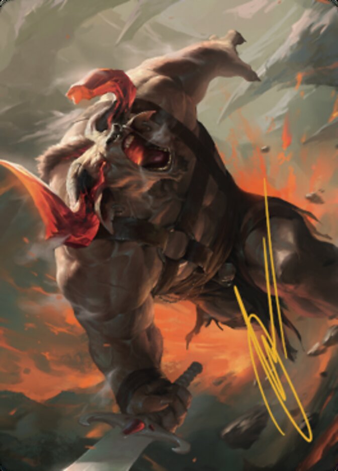 Furious Bellow Art Card (Gold-Stamped Signature) [Dominaria United Art Series] | Tabernacle Games