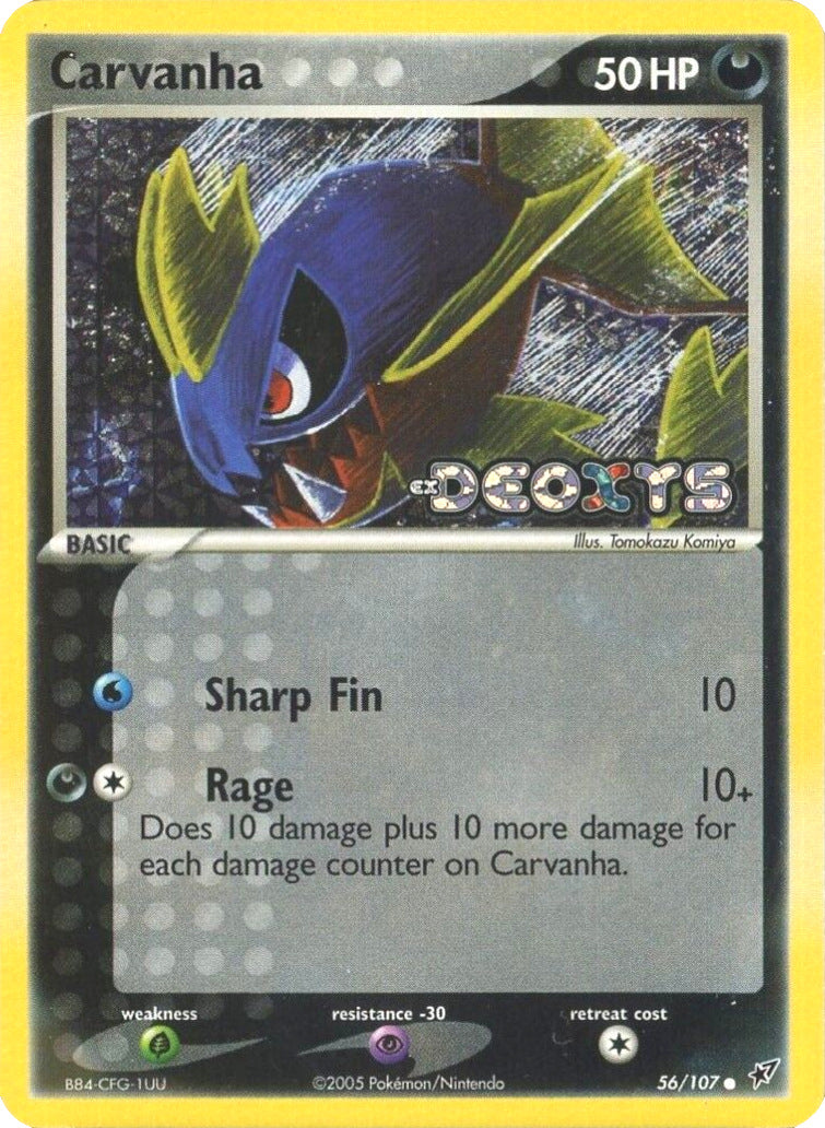 Carvanha (56/107) (Stamped) [EX: Deoxys] | Tabernacle Games
