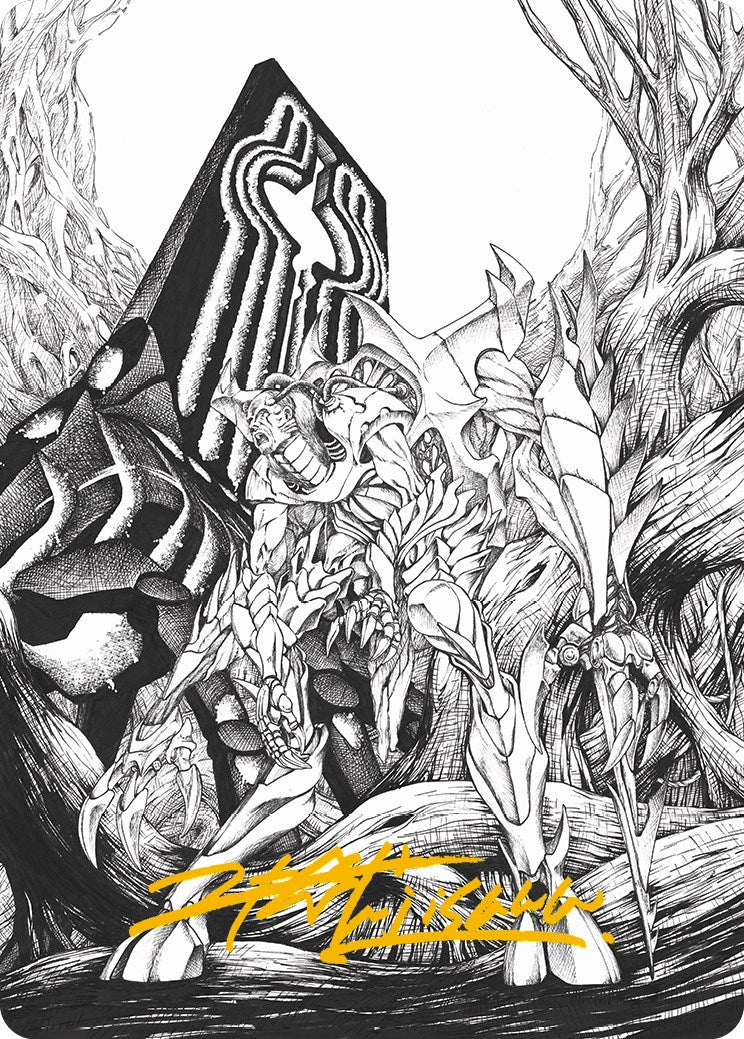 Lukka, Bound to Ruin Art Card (Gold-Stamped Signature) [Phyrexia: All Will Be One Art Series] | Tabernacle Games