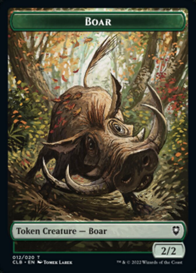 Treasure // Boar Double-sided Token [Commander Legends: Battle for Baldur's Gate Tokens] | Tabernacle Games