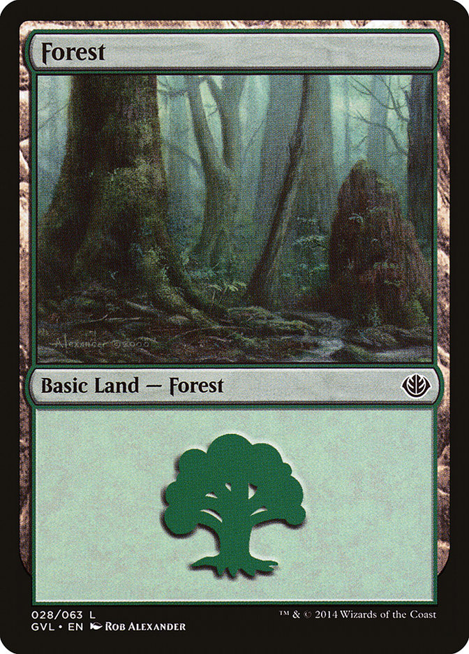 Forest (28) (Garruk vs. Liliana) [Duel Decks Anthology] | Tabernacle Games