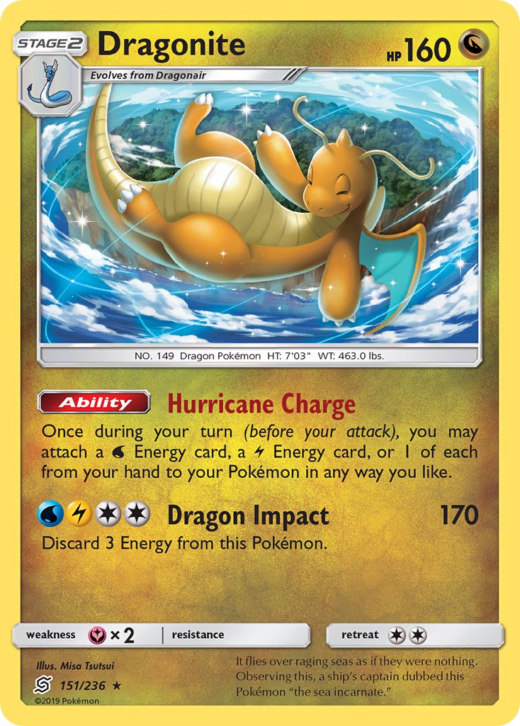 Dragonite (151/236) (Cracked Ice Holo) (Theme Deck Exclusives) [Sun & Moon: Unified Minds] | Tabernacle Games