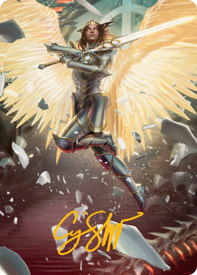 Archangel Elspeth Art Card (Gold-Stamped Signature) [March of the Machine Art Series] | Tabernacle Games