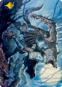 Moonrage Brute Art Card (Gold-Stamped Signature) [Innistrad: Midnight Hunt Art Series] | Tabernacle Games