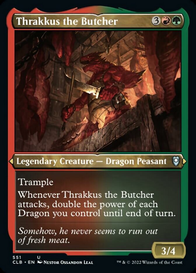 Thrakkus the Butcher (Foil Etched) [Commander Legends: Battle for Baldur's Gate] | Tabernacle Games