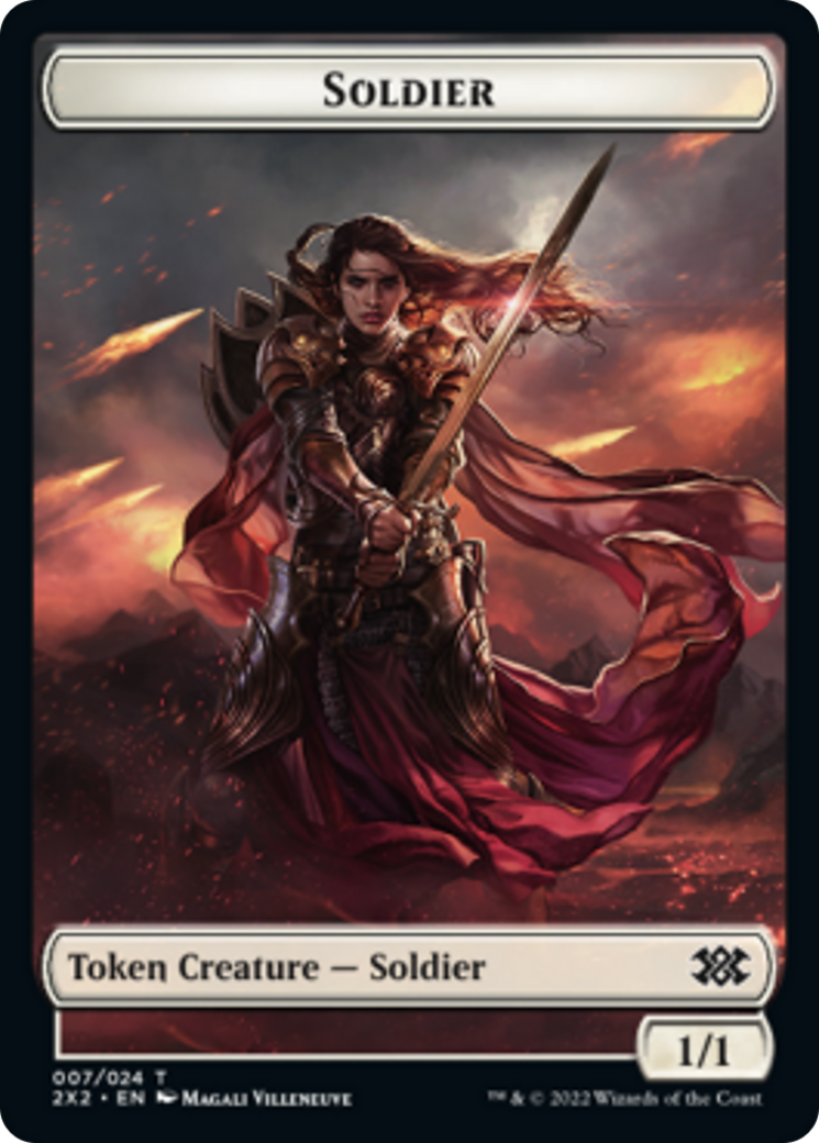 Worm // Soldier Double-sided Token [Double Masters 2022 Tokens] | Tabernacle Games