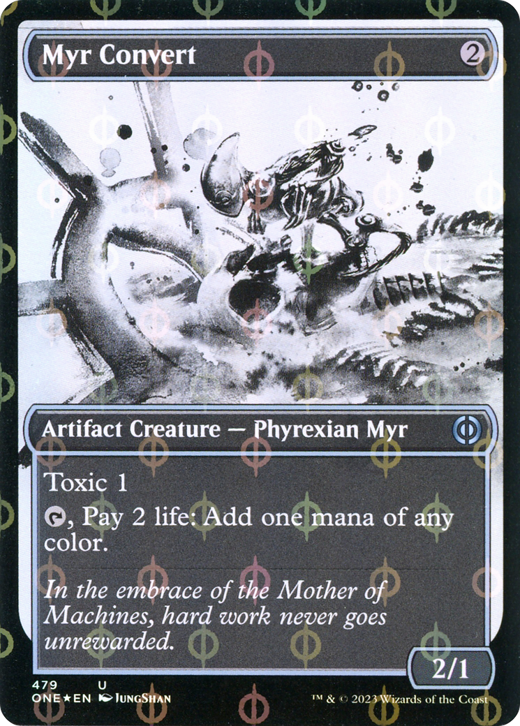 Myr Convert (Showcase Ichor Step-and-Compleat Foil) [Phyrexia: All Will Be One] | Tabernacle Games