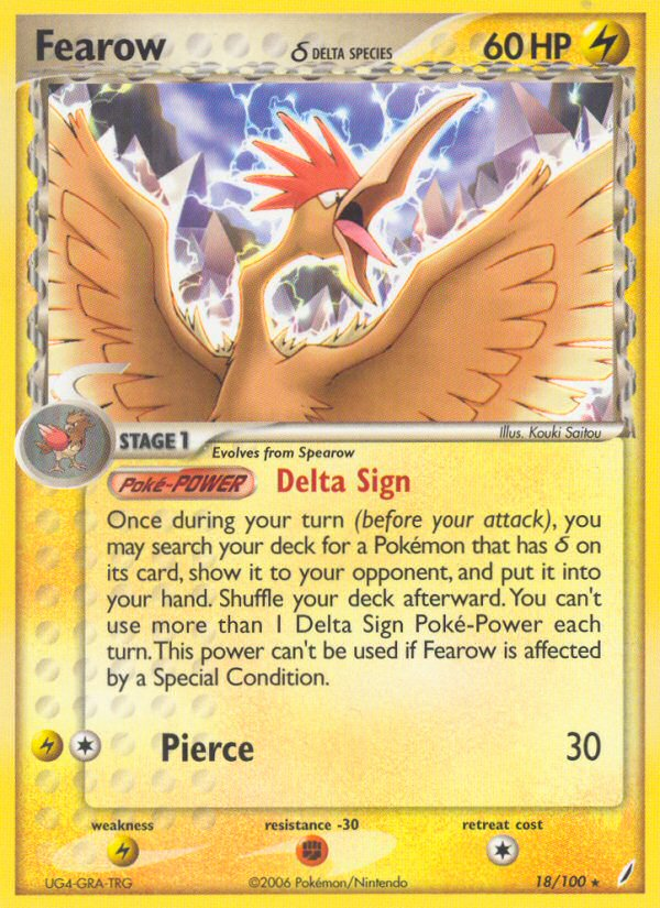 Fearow (18/100) (Delta Species) [EX: Crystal Guardians] | Tabernacle Games