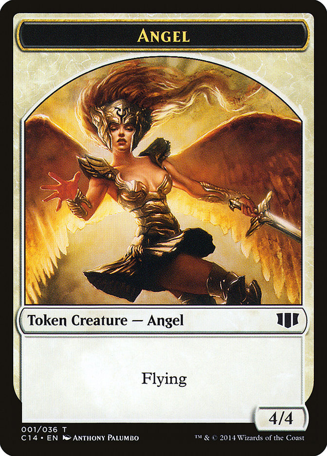 Angel // Cat Double-sided Token [Commander 2014 Tokens] | Tabernacle Games