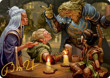 You Meet in a Tavern Art Card (Gold-Stamped Signature) [Dungeons & Dragons: Adventures in the Forgotten Realms Art Series] | Tabernacle Games