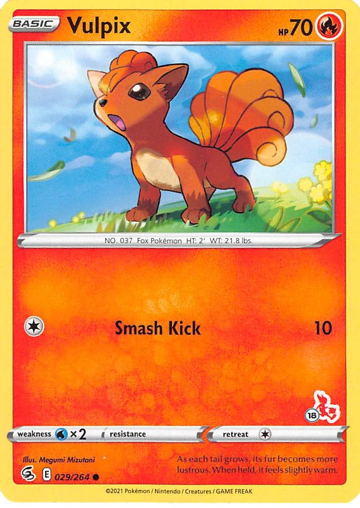 Vulpix (029/264) (Cinderace Stamp #18) [Battle Academy 2022] | Tabernacle Games