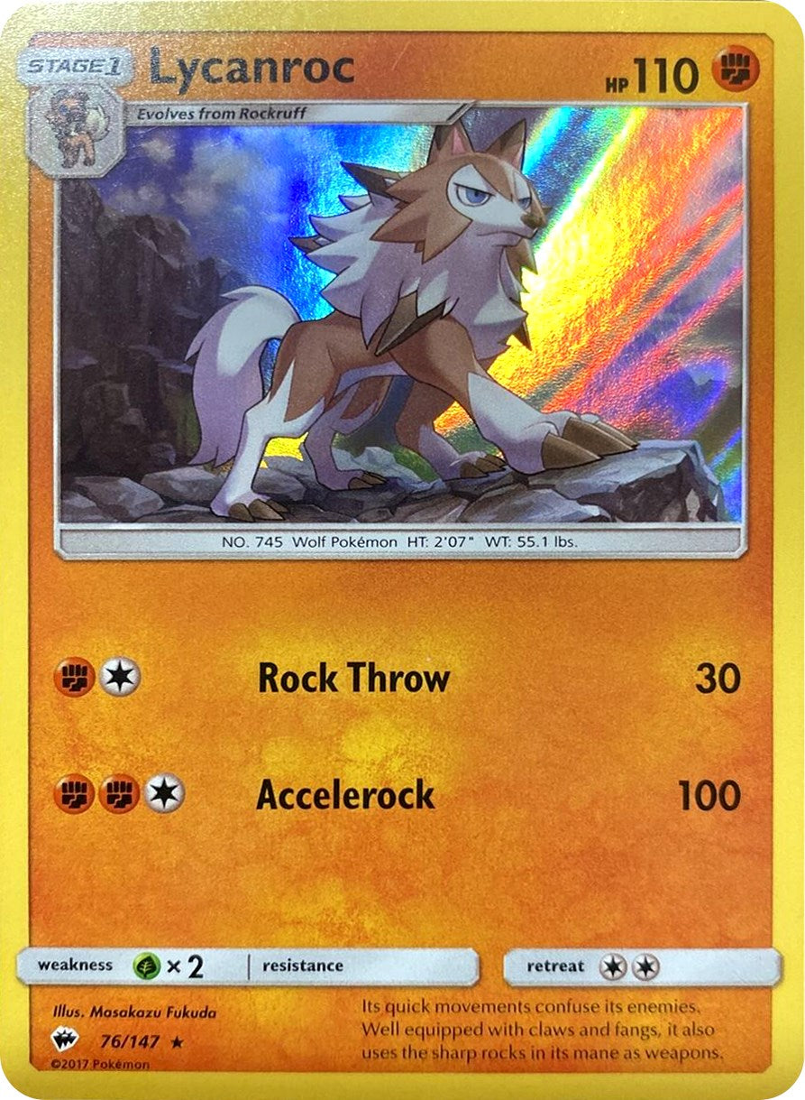 Lycanroc (76/147) (Water Web Holo) [Sun & Moon: Burning Shadows] | Tabernacle Games