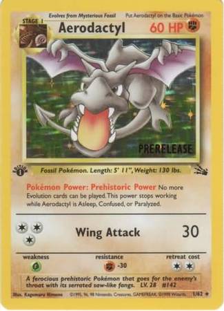 Aerodactyl (1/62) (Prerelease Promo) [Fossil 1st Edition] | Tabernacle Games