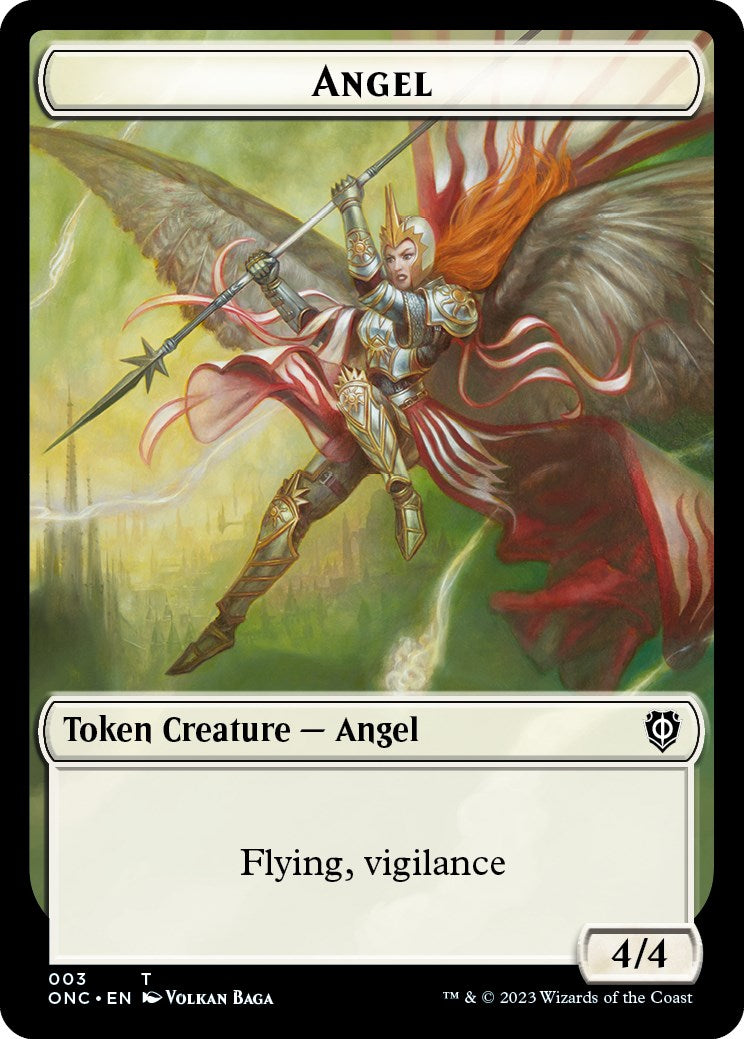 Soldier (008) // Angel Double-Sided Token [Phyrexia: All Will Be One Commander Tokens] | Tabernacle Games