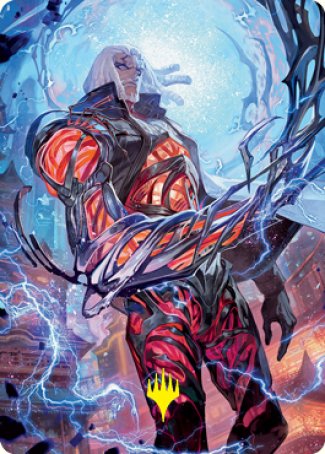 Tezzeret, Betrayer of Flesh Art Card (Gold-Stamped Signature) [Kamigawa: Neon Dynasty Art Series] | Tabernacle Games